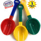 Matty's Toy Stop 10.5" Kids Multi-Color Sand Scoop Plastic Shovels for Sand & Beach (Red/Blue, Yellow/Green & Green/Yellow) Complete Gift Set Bundle