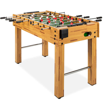 Best Choice Products 48in Foosball Table for Kids and Adults, Game Room Arcade Soccer Game Table w/ 2 Balls, 2 Cup Holders, Ergonomic Handles, Chrome