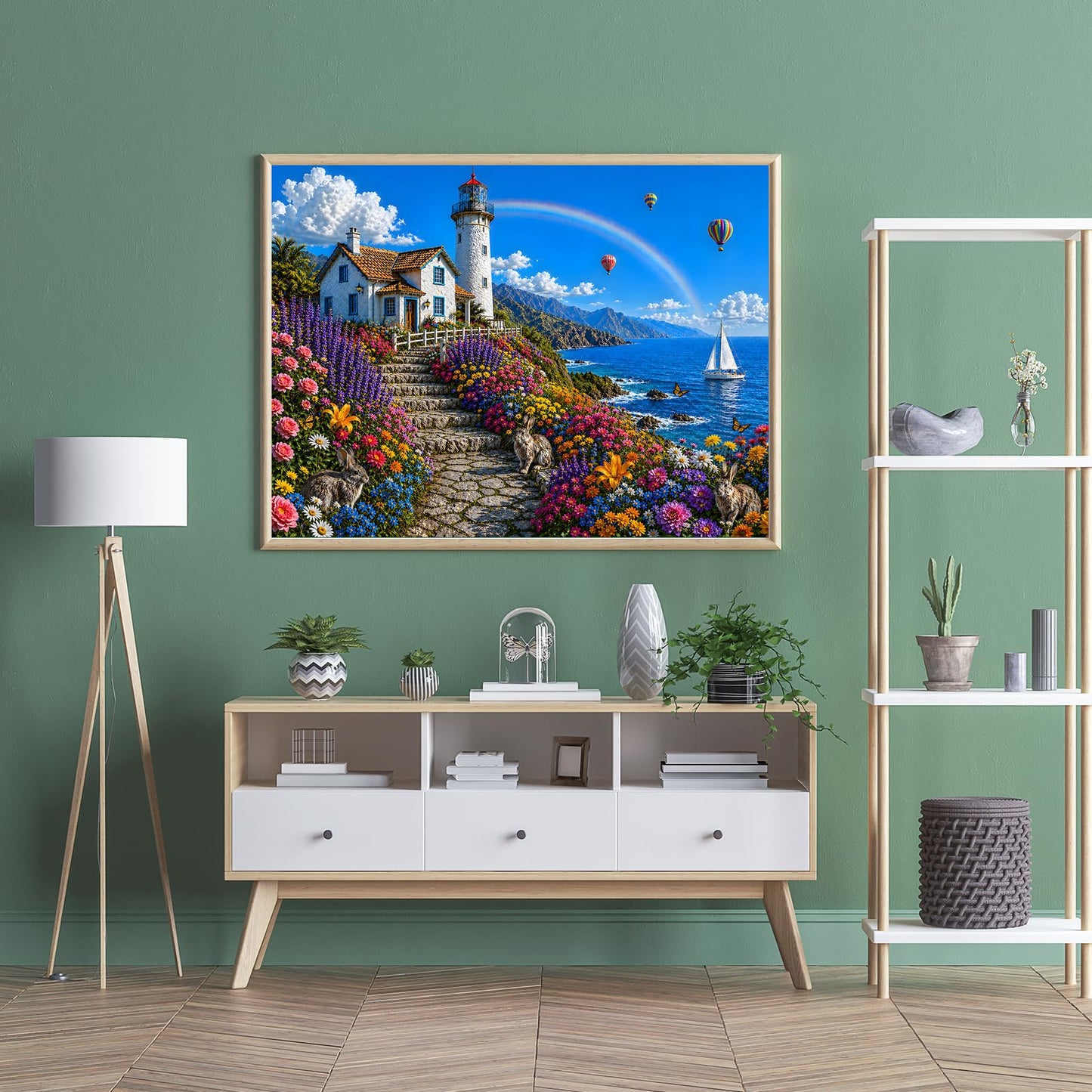 Ocean Lighthouse Puzzles for Adults 500 Pieces, Letter on The Back