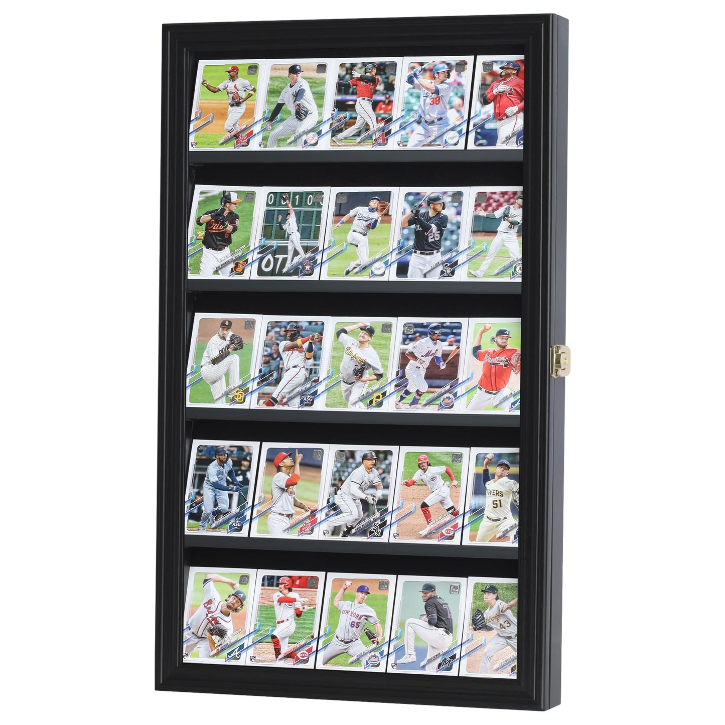 The Playing Card Frame - 25 Deck Holder Display Case Frame Wall Mount (Black Finish)