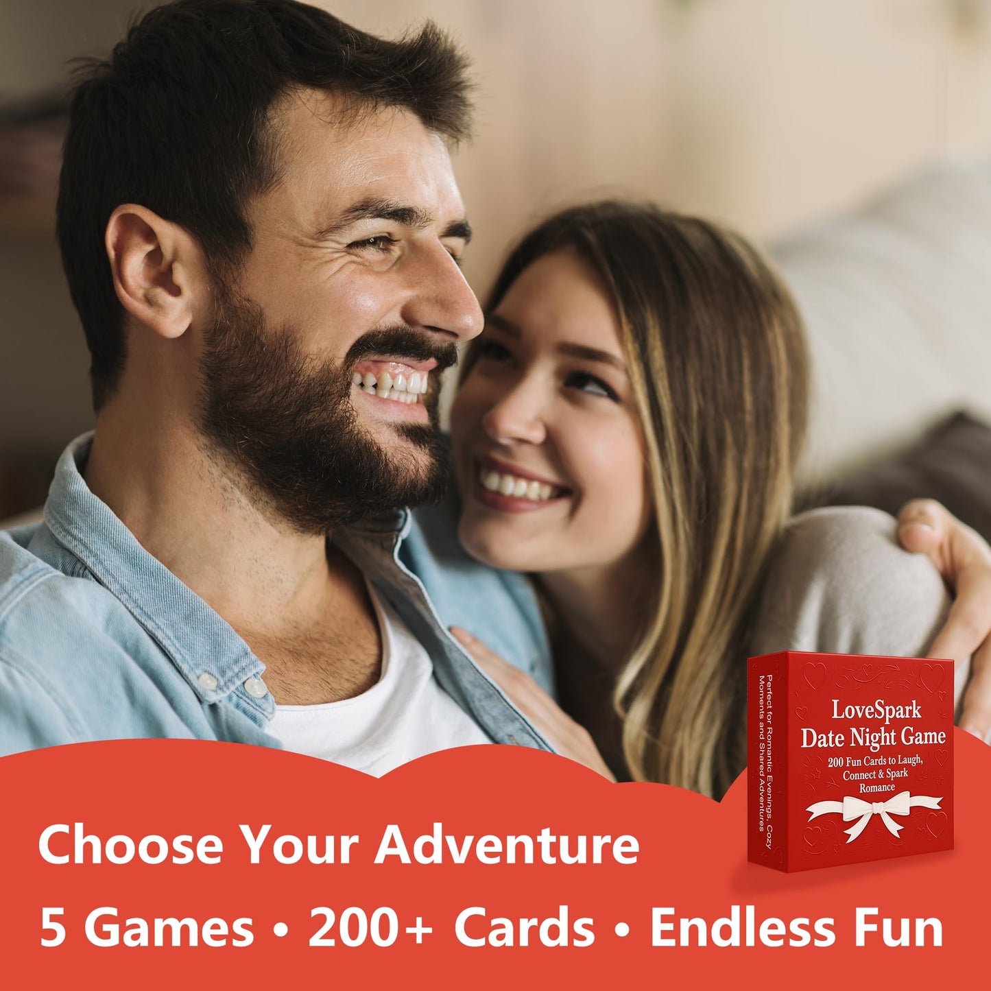 Couples Games for Date Night - 200+ Conversation Cards & Fun Challenges, 5-in-1 Relationship Card Game for Adult Couples with Scratch-Off Rewards