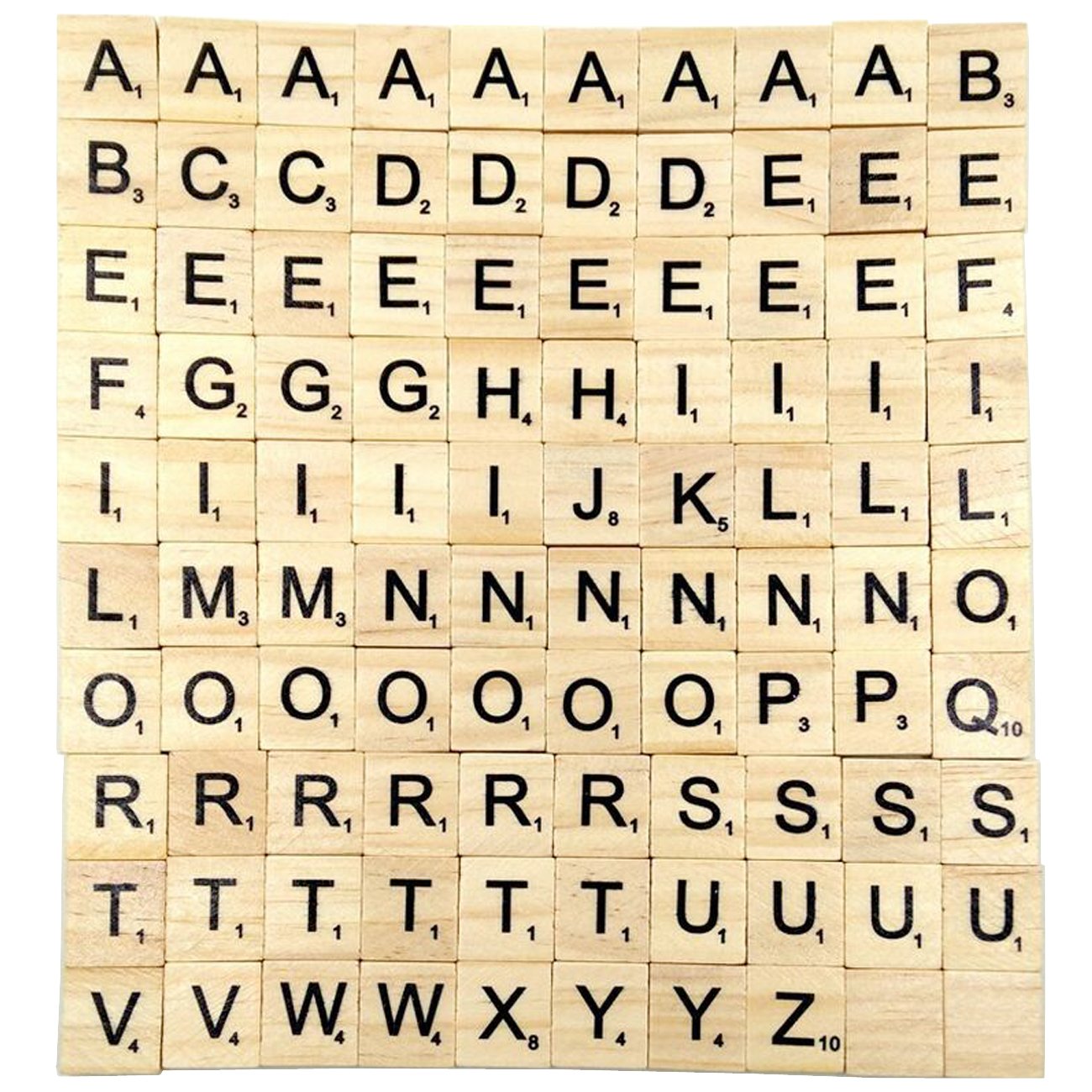 Sunnyglade 1000PCS Wood Letter Tiles/Wooden Scrabble Tiles A-Z Capital Letters for Crafts, Pendants, Spelling (1000PCS)
