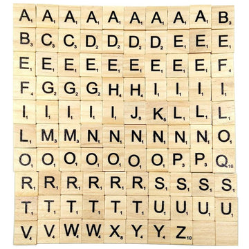 Sunnyglade 1000PCS Wood Letter Tiles/Wooden Scrabble Tiles A-Z Capital Letters for Crafts, Pendants, Spelling (1000PCS)