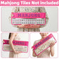 FUYAHA Clear American Mahjong Tile Bag with Keychain, Waterproof Portable Mahjong Storage Bag with Zipper & Glitter Letters, Mahjong Organizer Travel