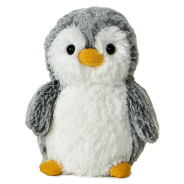 Aurora® Playful Pompom Penguin™ Mini Stuffed Animal - Vibrant Companions for Warm Cuddles - Perfect for Adults, Kids, and Birthdays - Gray 6 Inches