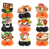 9 PCS Sushi Honeycomb Centerpieces for Table Decor, Sushi Table Decorations Table Toppers for Japanese Food Sushi Party Decorations Sushi Birthday