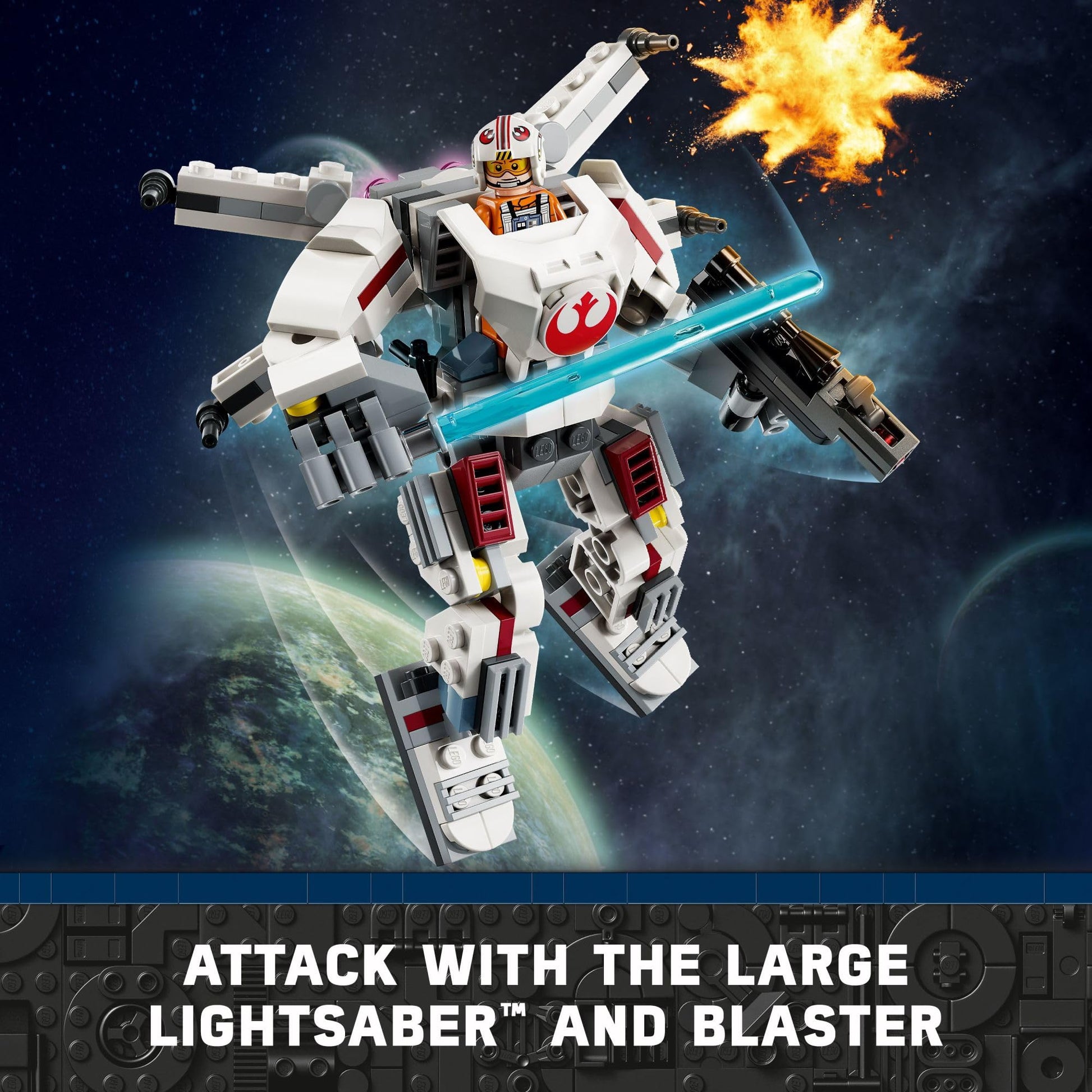 LEGO Star Wars Luke Skywalker X-Wing Mech, Buildable Star Wars Action Figure with Luke Skywalker Toy, Collectible Building Set for Kids, Creative Gift