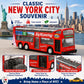 NYC Sightseeing Tour Bus, New York City Double Decker, Diecast Toy Double Decker Tourist Open Top Pull Back Model Vehicle Souvenir Gift (NYC Tour)