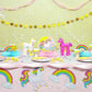 BLUE PANDA Unicorn Tablecloths - 3-Pack, 54 x 108 in, Pink & White Rectangular Plastic Disposable - Birthday Decoration & Rainbow Unicorn Party Table