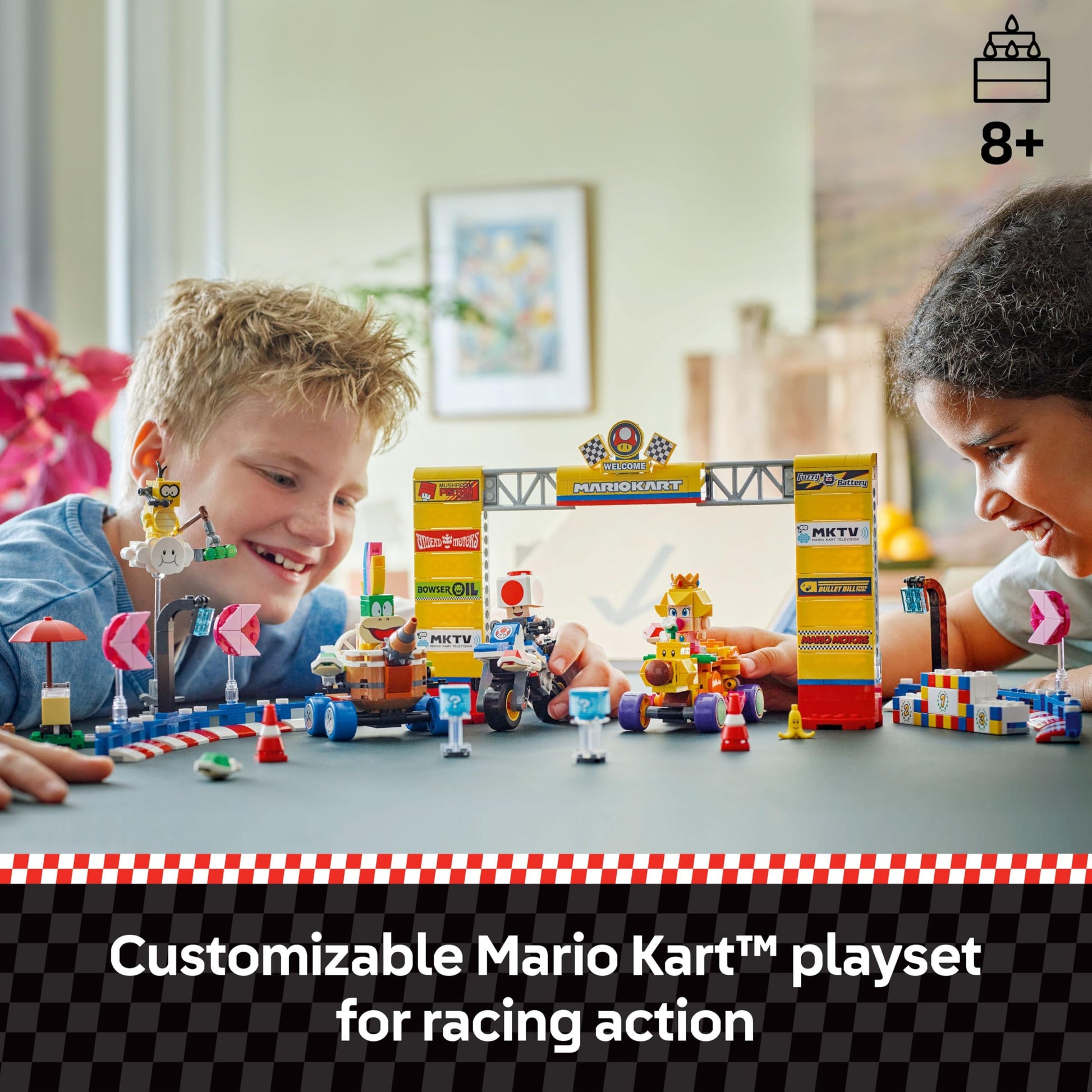LEGO Super Mario: Mario Kart Baby Peach & Grand Prix Set Home Circuit - Nintendo Toy Building Set for Kids, Girls and Boys, Ages 8+ - Collectible Toy