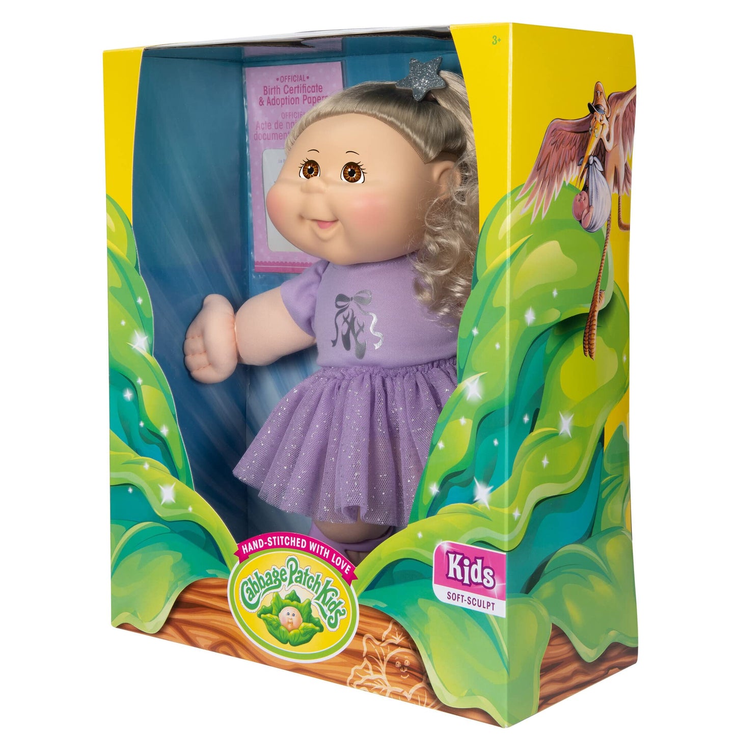 Cabbage Patch Kids Costume Kid, Ballerina Girl, 14 Inch CPK Doll with Removable Fashion and Accessories - Lavender Sparkly Tutu, Ballet Shoes, Brown