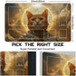 FOJEXBKAS for MTG Playmat 24 x 14 Inches Cat Magic Play Mat Card Game Mat for Magic The Gathering TCG PTCG Playmat with Free Storage Bags Non-Slip
