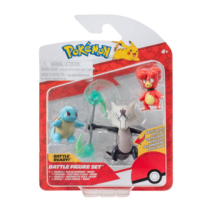 Pokémon PKW3600 - Battle Figure - Magby, Schiggy, Alola Knogga, Official Figures
