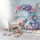 Mermaid Balloon Garland Arch Kit - Under the Sea Party Decorations with Pastel Pink, Blue, Purple, Gold Balloons, Shell & Tail Foil Balloons, Ocean