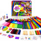 Dan&Darci Arts and Crafts Vault - Craft Supplies Kit in a Box - Birthday Gift for Kids Ages 4 5 6 7 8 9 10 11 & 12 Year Old Girls & Boys - Crafting