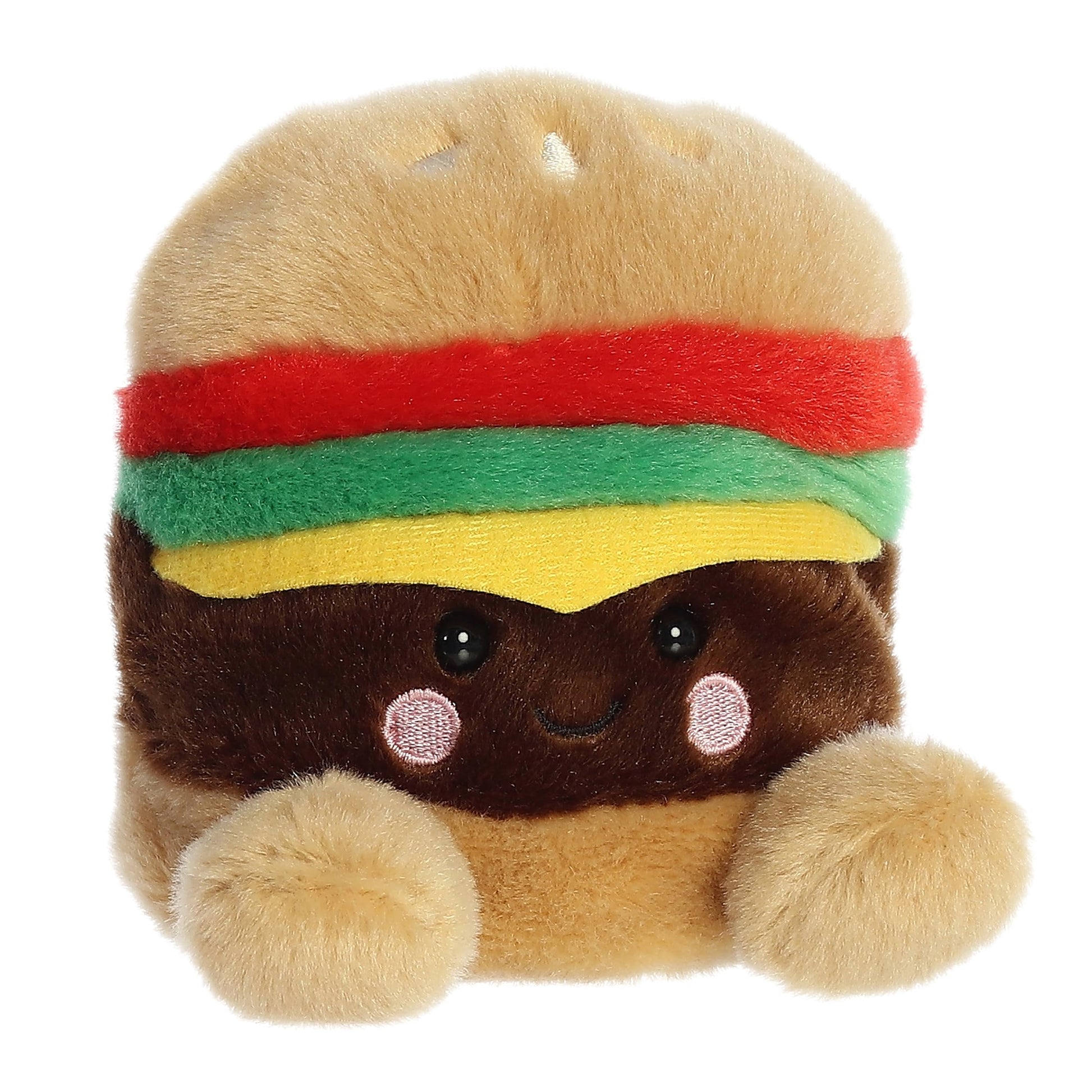 Aurora® Adorable Palm Pals™ Charles Cheeseburger™ Stuffed Animal - Fun Collectible Plush for Kids and Adult Collectors - Perfect for Decorating Rooms