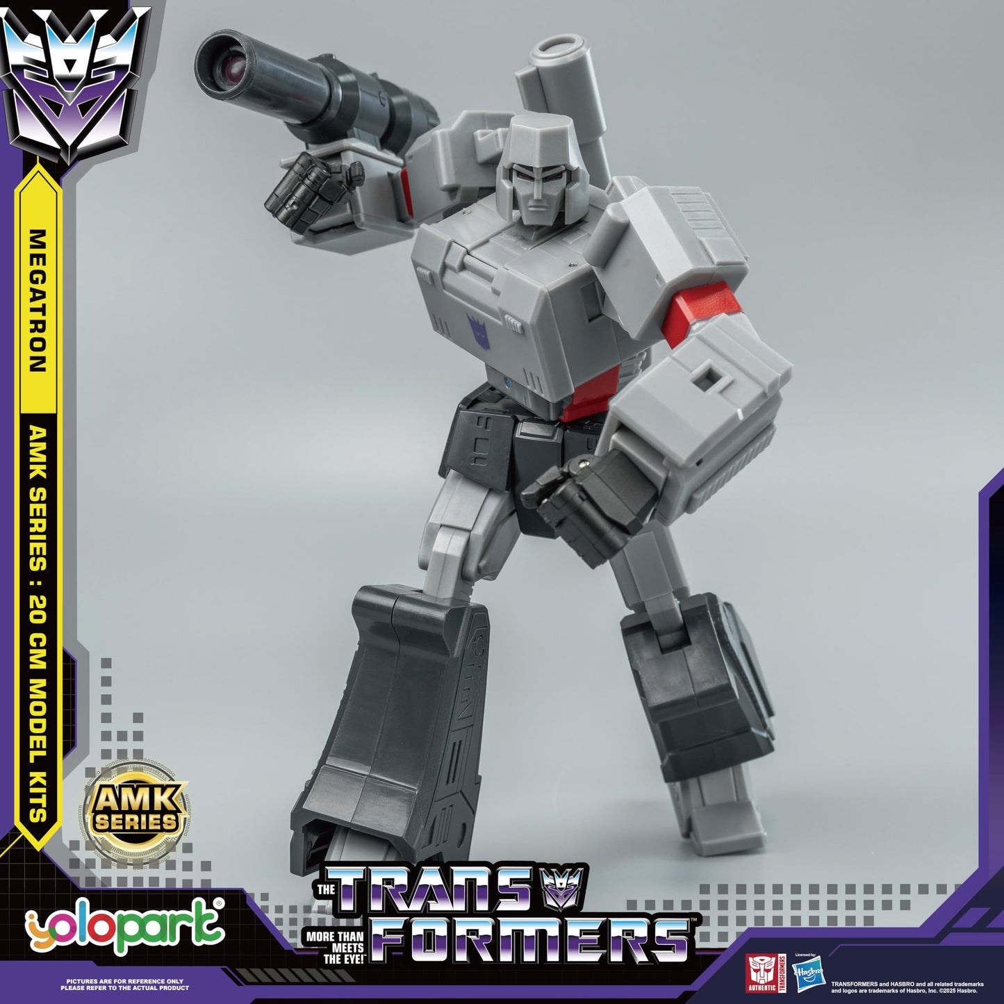 YOLOPARK Megatron Transformer Toys,AMK Series 7.87 Inch Highly Articulated Transformers G1 Action Figures with Weaponry for Adults Boys Girls,No
