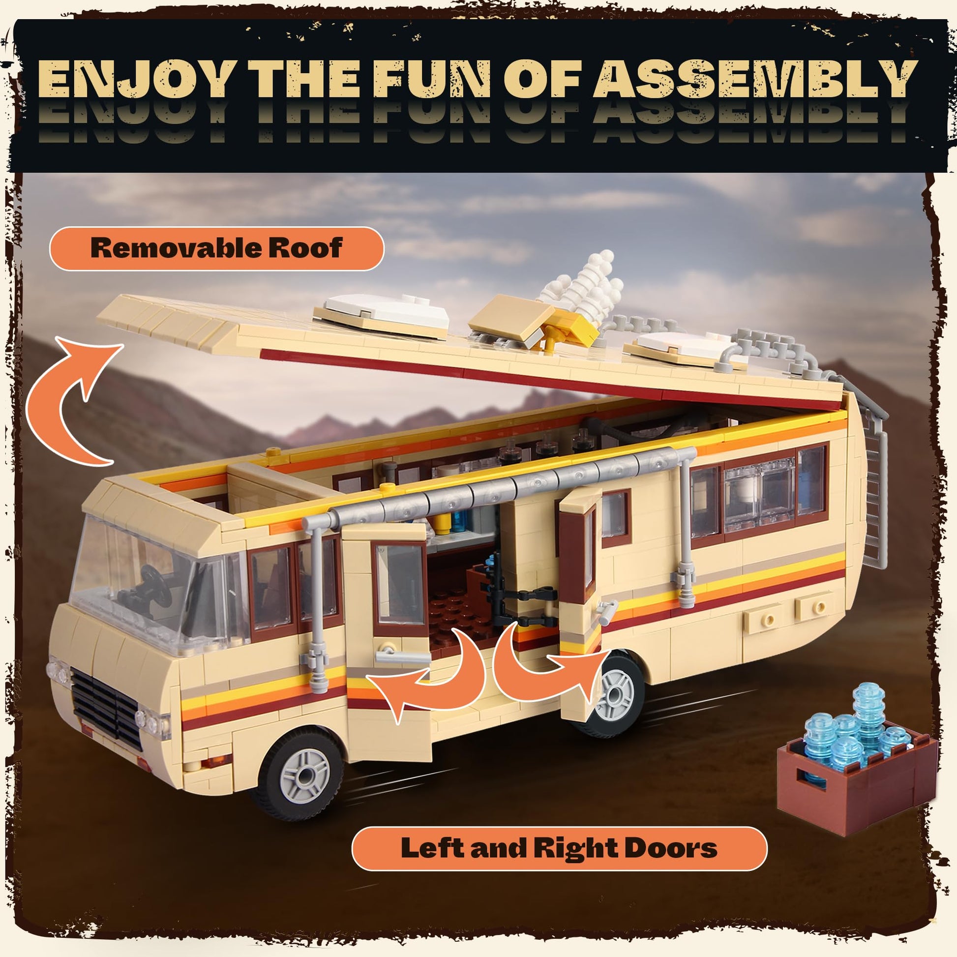 OrbBlaster Rvs Building Set, Upgraded Creative Rvs Building Bricks Merchandise, Camper Van Building Set Toy for Boys Age 12+