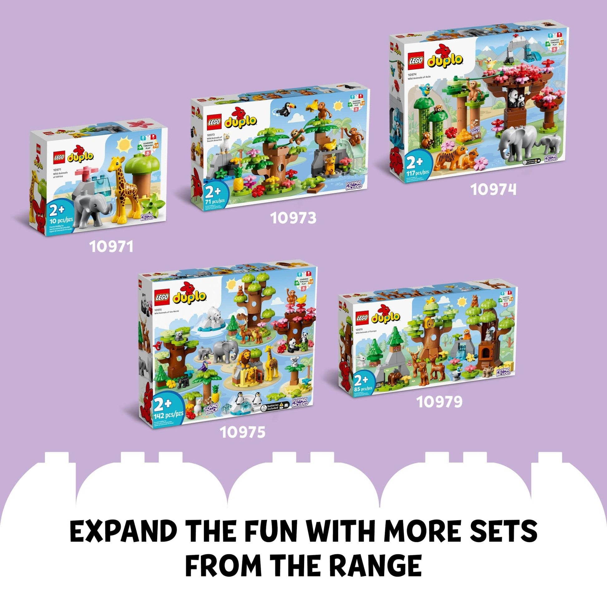 LEGO DUPLO Wild Animals of The Ocean Set 10972, with Whale and Turtle Sea Animal Figures & Playmat, Educational Toys with Fun Colors for Toddlers 2