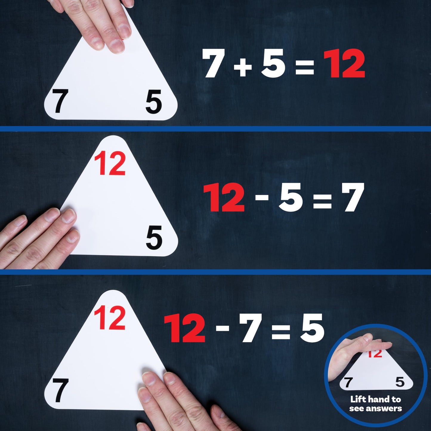 LEARNING ADVANTAGE Original Triangle Flash Cards, Addition & Subtraction