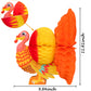 3 Piece Thanksgiving Tissue Turkey Decorations for Harvest Party Table Centerpiece Accessories