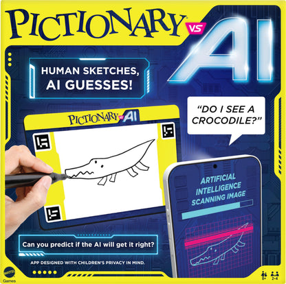 Mattel Games Pictionary vs. AI Family Game for Kids, Adults & Families Using Artificial Intelligence for 2 to 4 Players