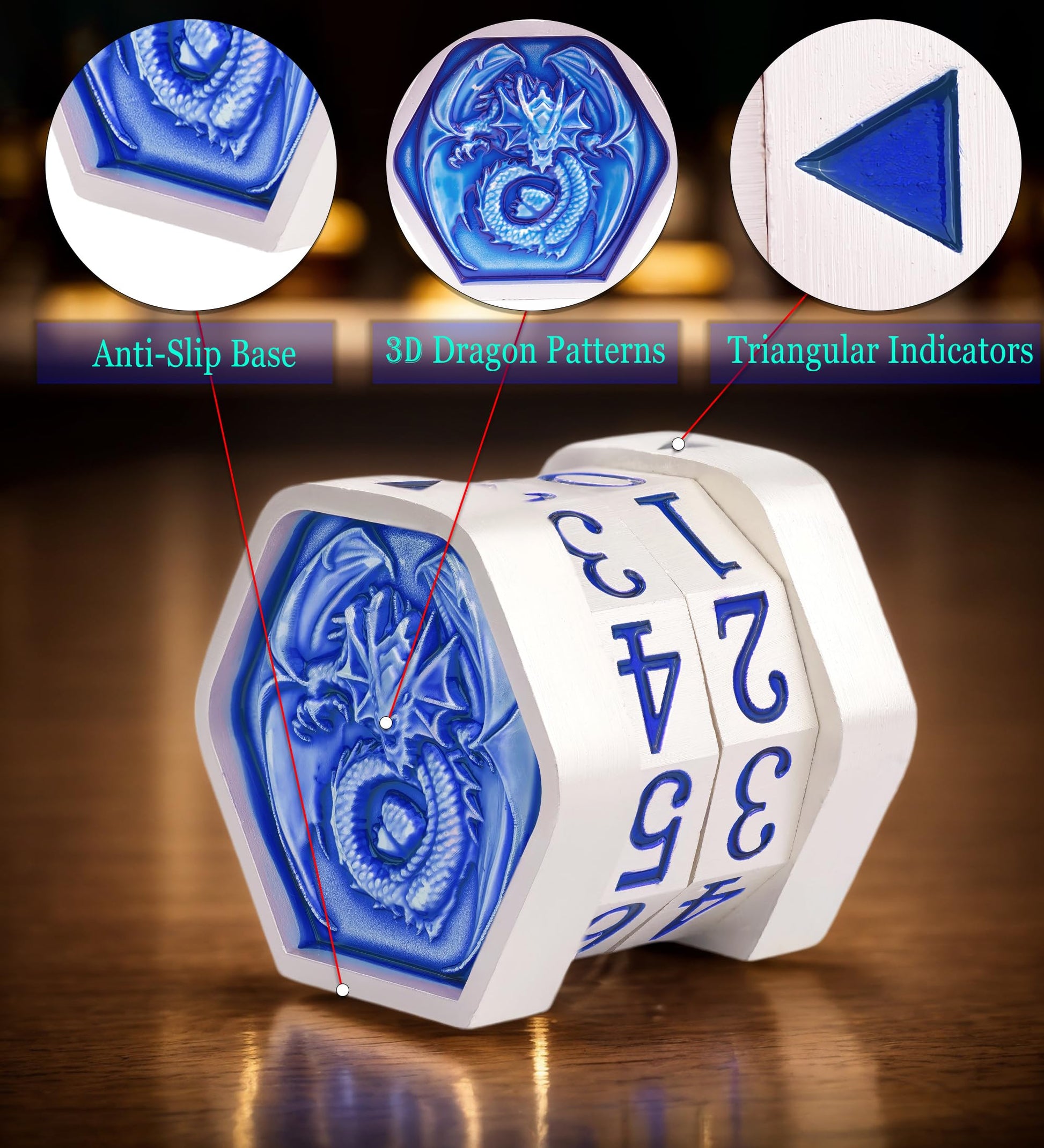ALOBGHDC Metal MTG Life Counter Wheel Metal Magic Life Counter MTG Health Tracker MTGs Foundations with Dragon Symbol for Board Games, Cards Games