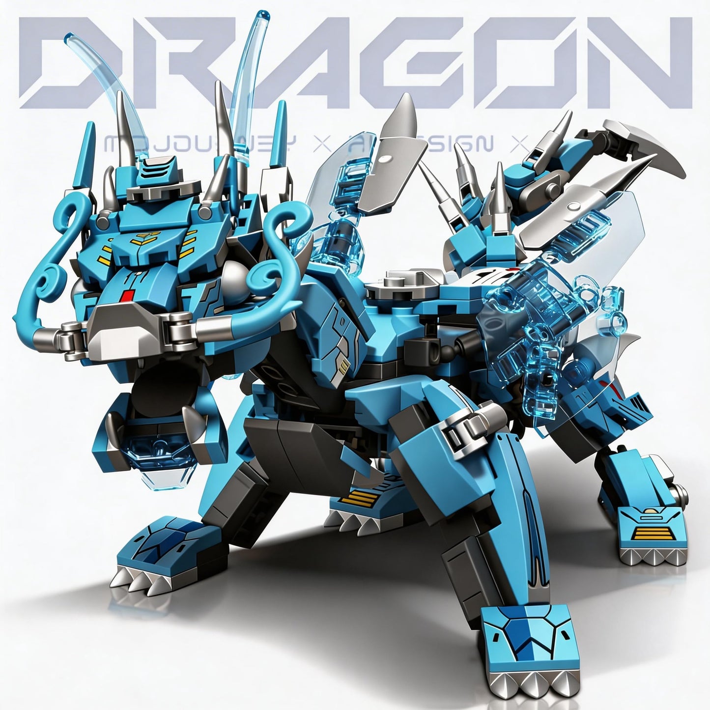 kececo Dragon Mecha Transforming,Mechanical Robot Dragon-Shaped Model Building Block Toy Set, Cool Warrior, Suitable as a Christmas Birthday Gift