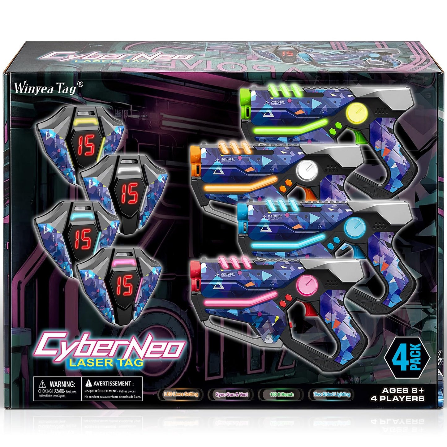 Laser Tag Set of 4, Gifts for 8 9 10 11 12 13 Year Old Boy Birthday