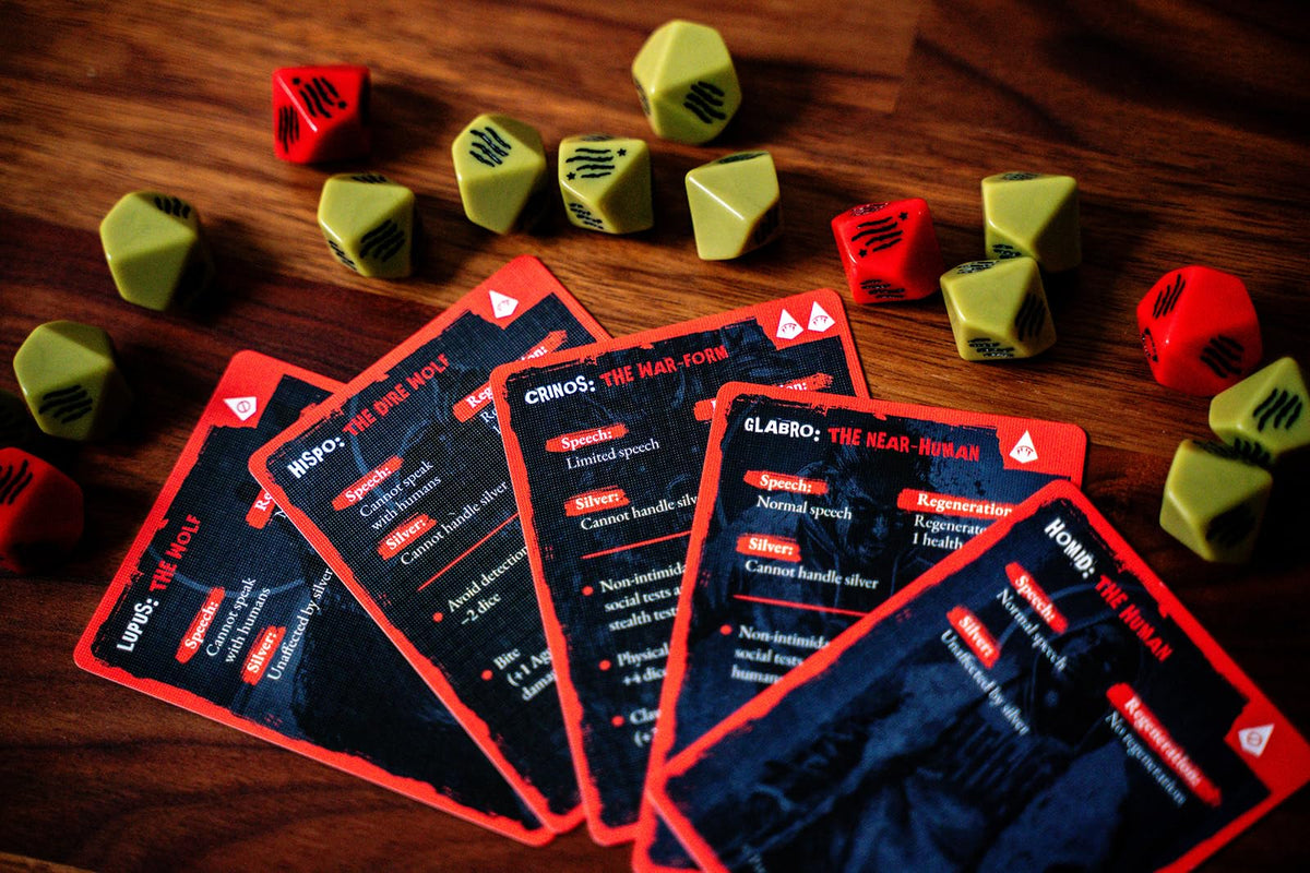 Renegade Game Studios Werewolf: The Apocalypse 5th Edition Dice & Card Set