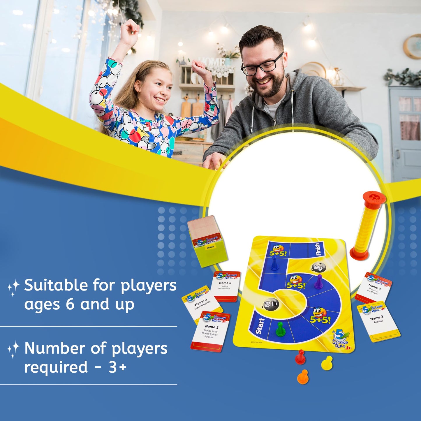 5 Second Rule Game Jr. - Simple Questions Card Game for Family Fun, Party, Kids, Travel, Game Night & Sleepovers - Think Fast and Shout Out Answers