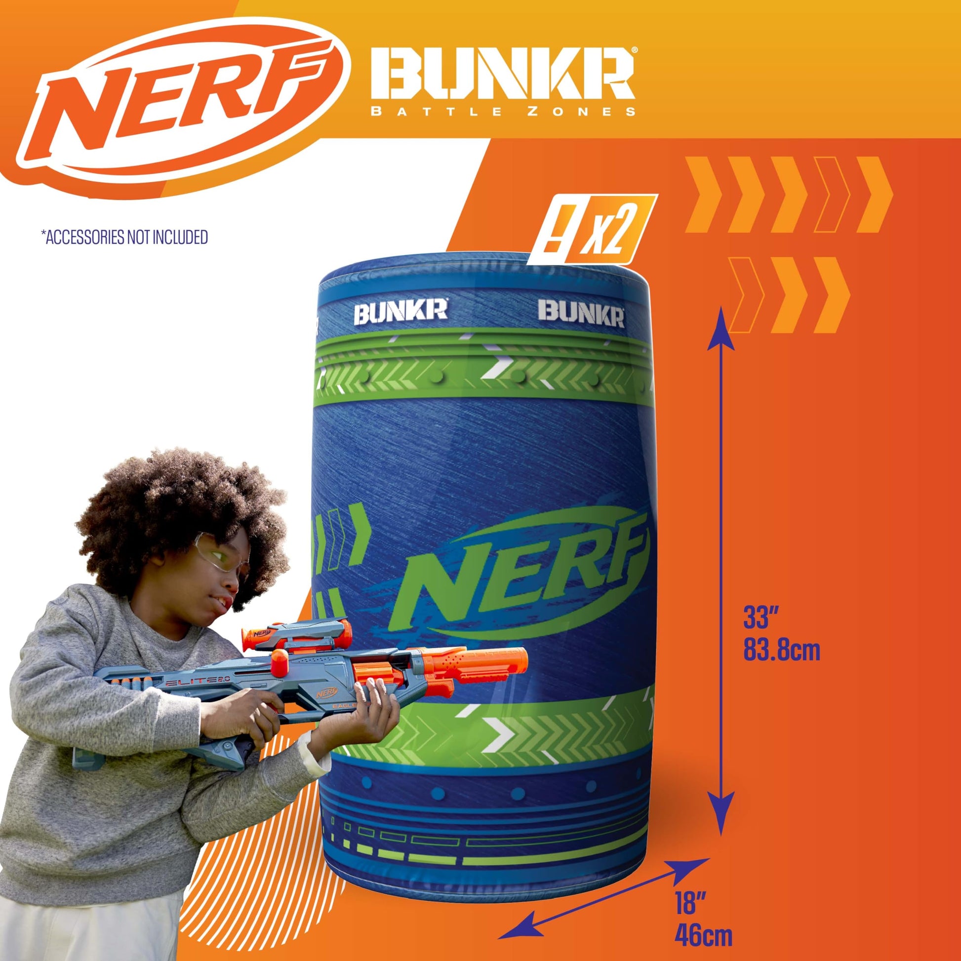 BUNKR Battle Zones NERF Stadium Pack, 8-Piece