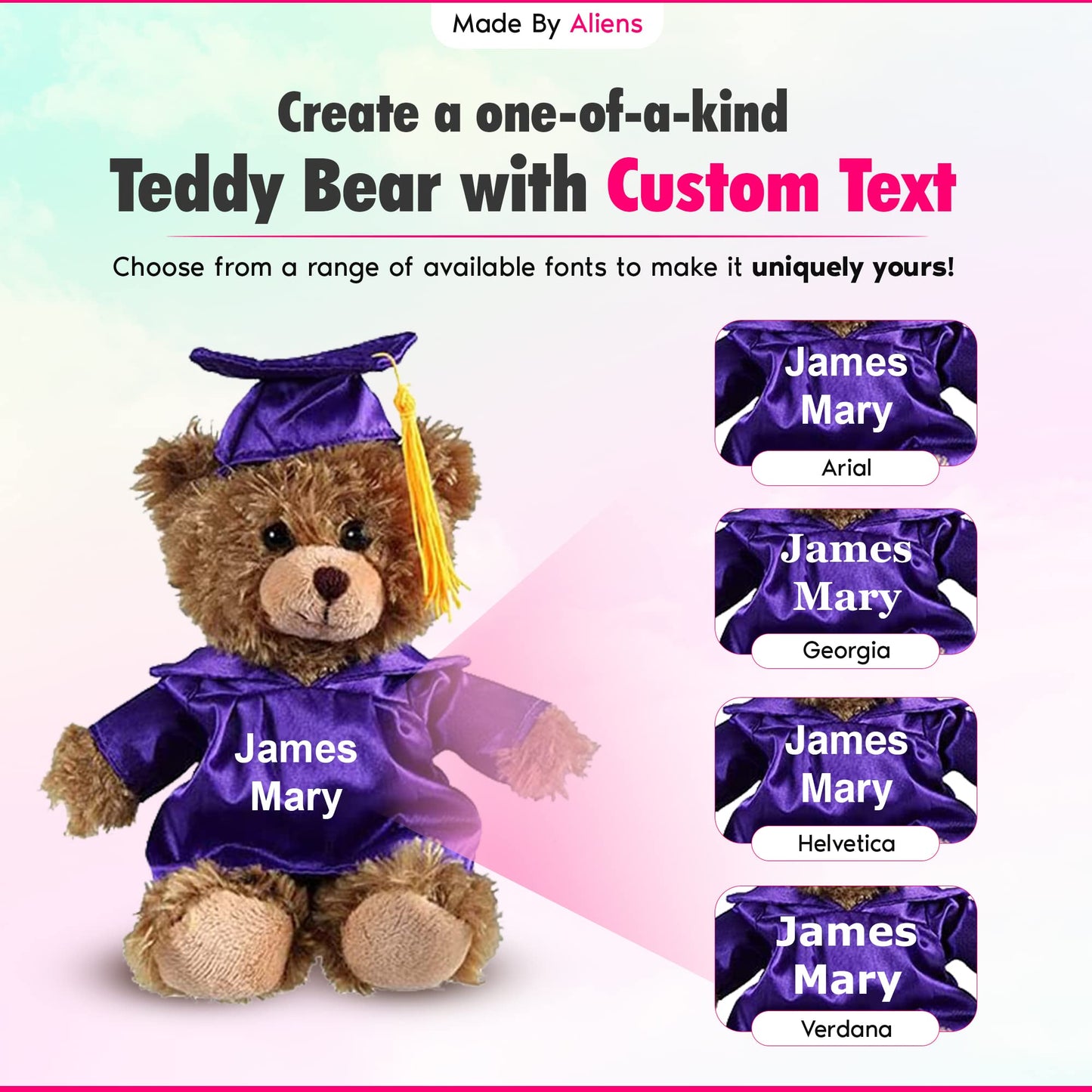 Personalized 2026 Graduation Mocha Teddy Bear - Custom Plush with Cap & Gown - 6 inch Cute Stuffed Animal for Graduates - Best Grad Gift for College