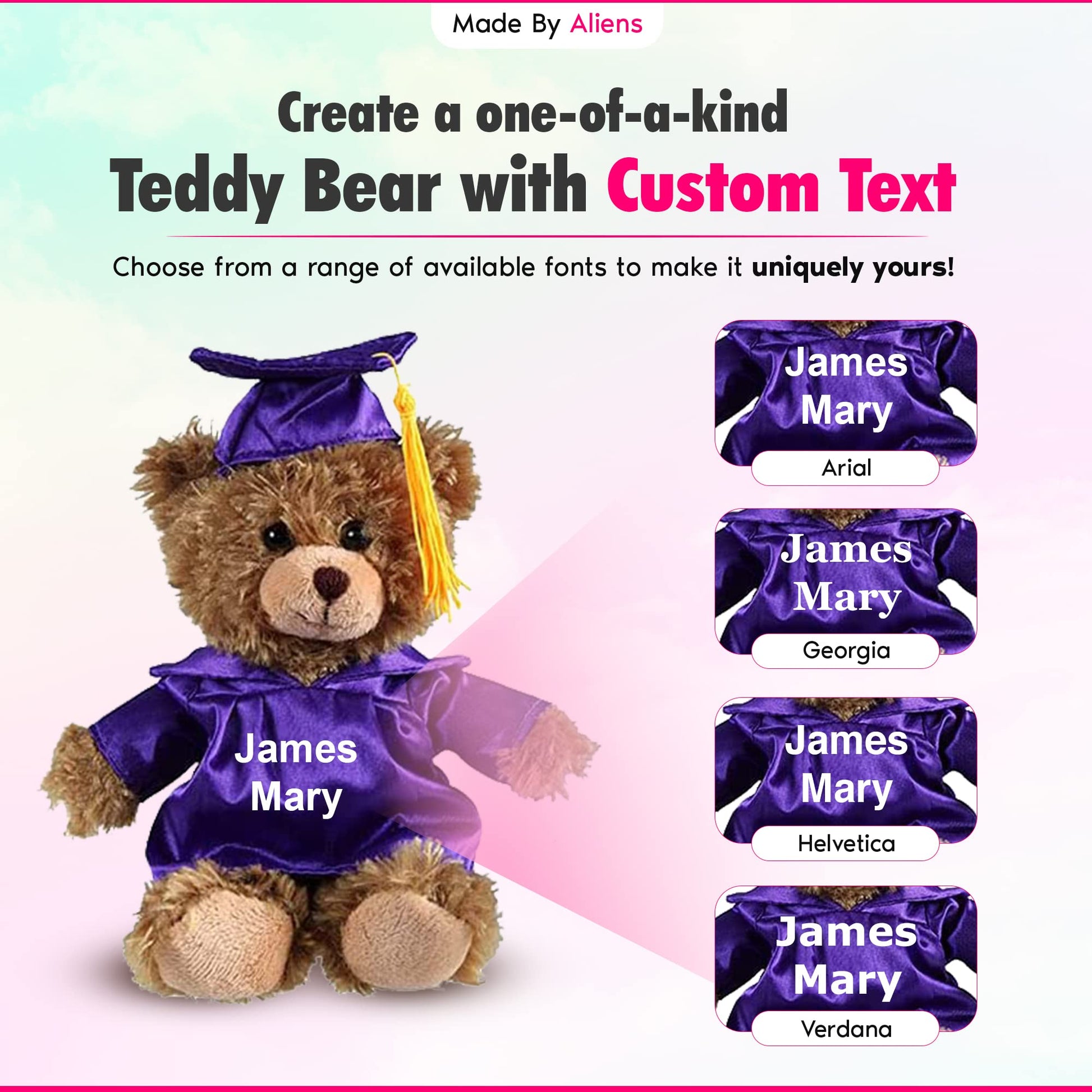 Personalized 2026 Graduation Mocha Teddy Bear - Custom Plush with Cap & Gown - 6 inch Cute Stuffed Animal for Graduates - Best Grad Gift for College