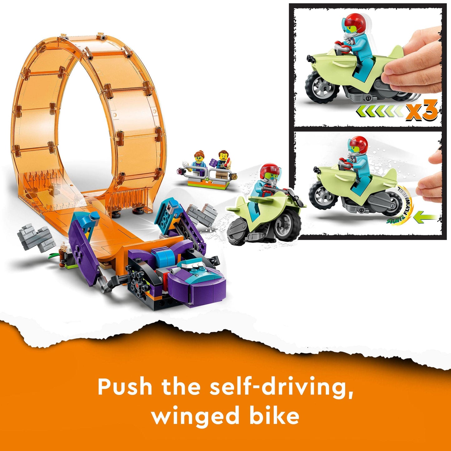 Lego City Stuntz Smashing Chimpanzee Stunt Loop 60338 Building Toy Set for Boys, Girls, and Kids Ages 7+ (226 Pieces)
