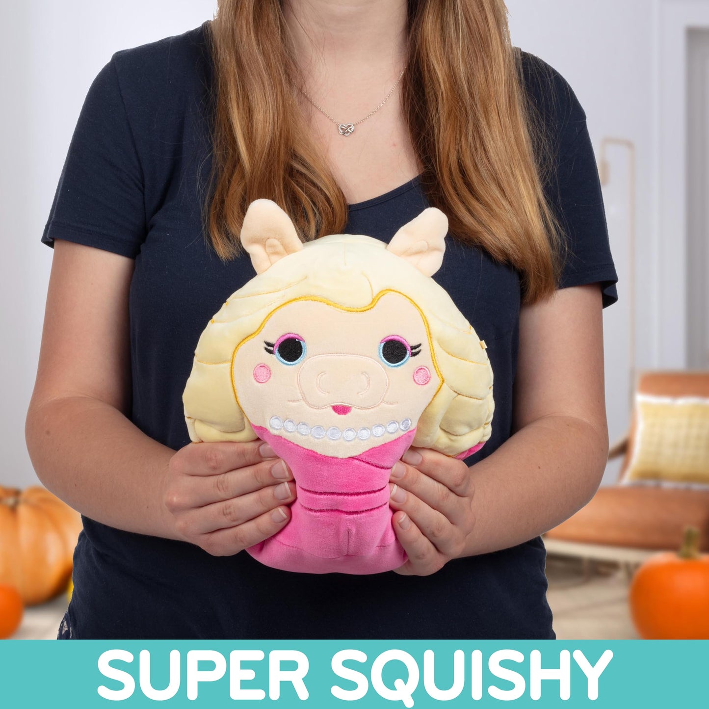 Squishmallows Original 8-Inch Miss Piggy - The Muppets Show - Official Jazwares Disney Plush - Collectible Soft & Squishy Stuffed Animal Toy - Add