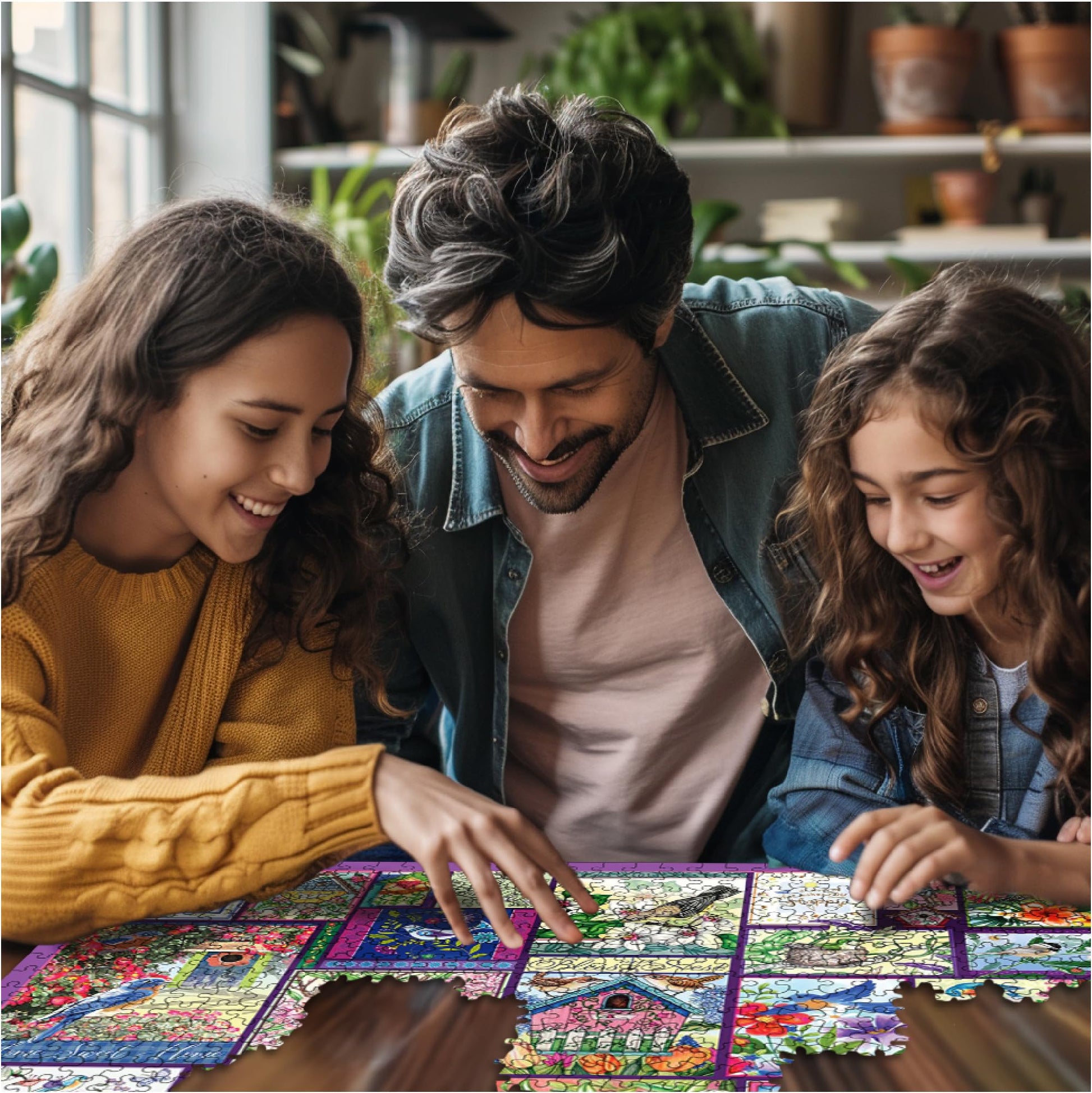 White Mountain 500 Piece Jigsaw Puzzle Spring Flower Collage, The Birds