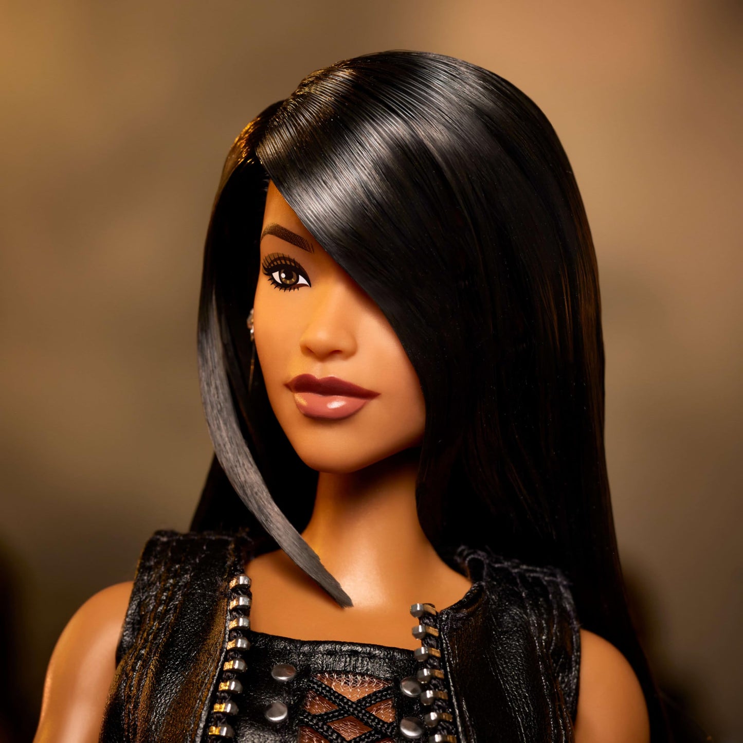 Barbie Signature Aaliyah 11.5" Collectible Doll in Black Faux Leather Outfit