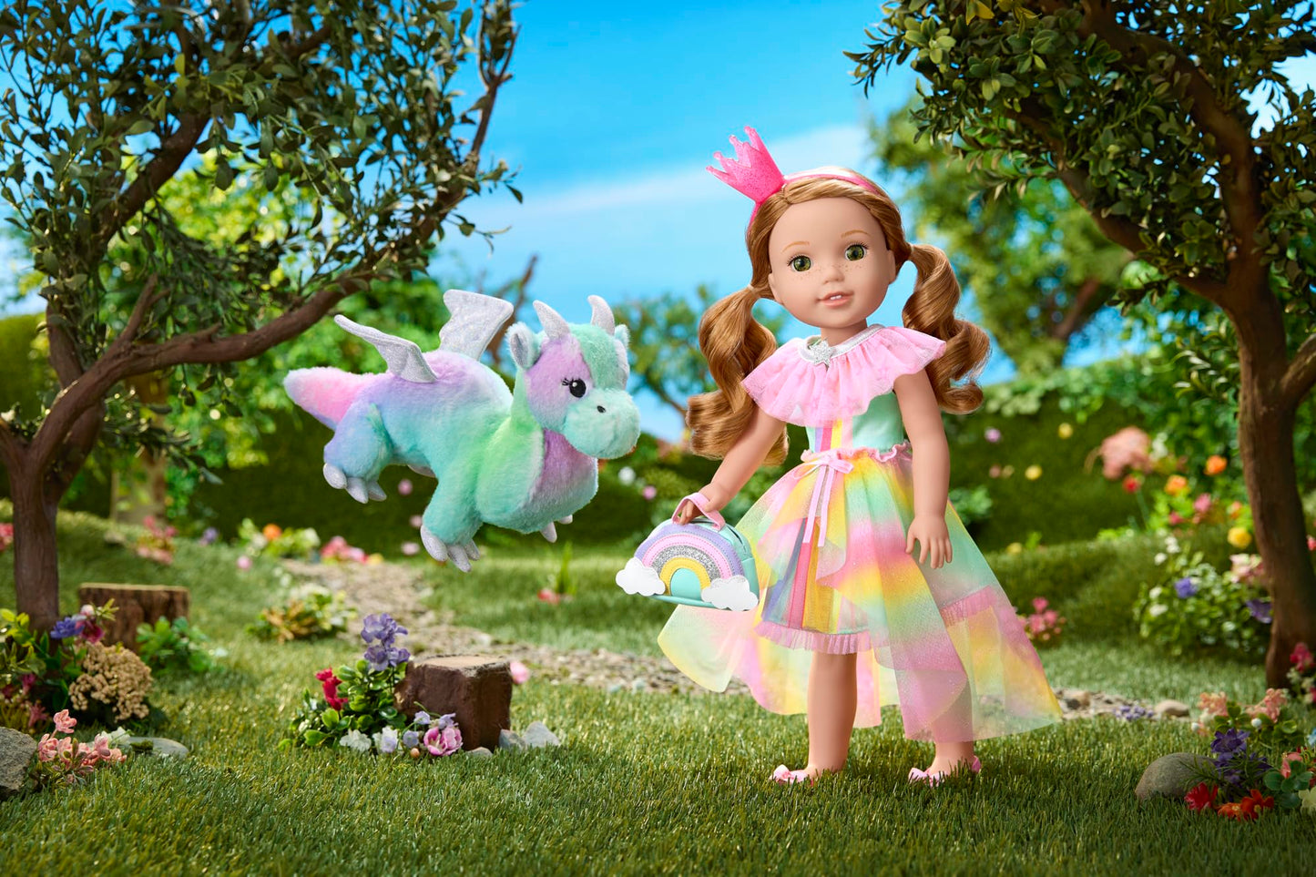 American Girl WellieWishers 14.5-inch Willa Doll Playset with Crisella the Dragon, Doll Dress and Accessories, and Storybook, for Ages 4+ (Amazon