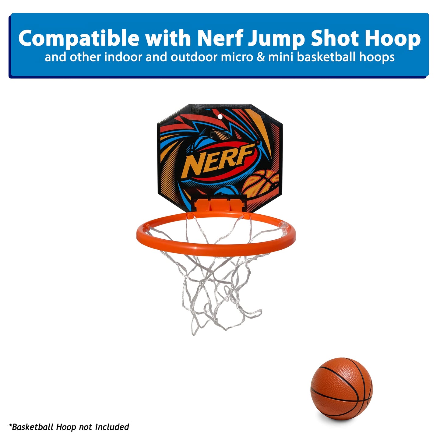 Soft Foam Mini Basketball - 3" Ball for Nerf Hoops & Indoor Play - Durable & Lightweight, Textured Surface, Compatible with Nerf Hoop - Set