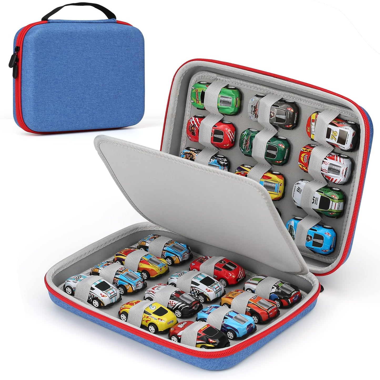 Hard Car Storage case for Diecast Cars, Storage Bag Compatible with 24 Diecast Cars, Matchbox Cars, Mini Cars, Diecast Cars Storage for Kids ?Only
