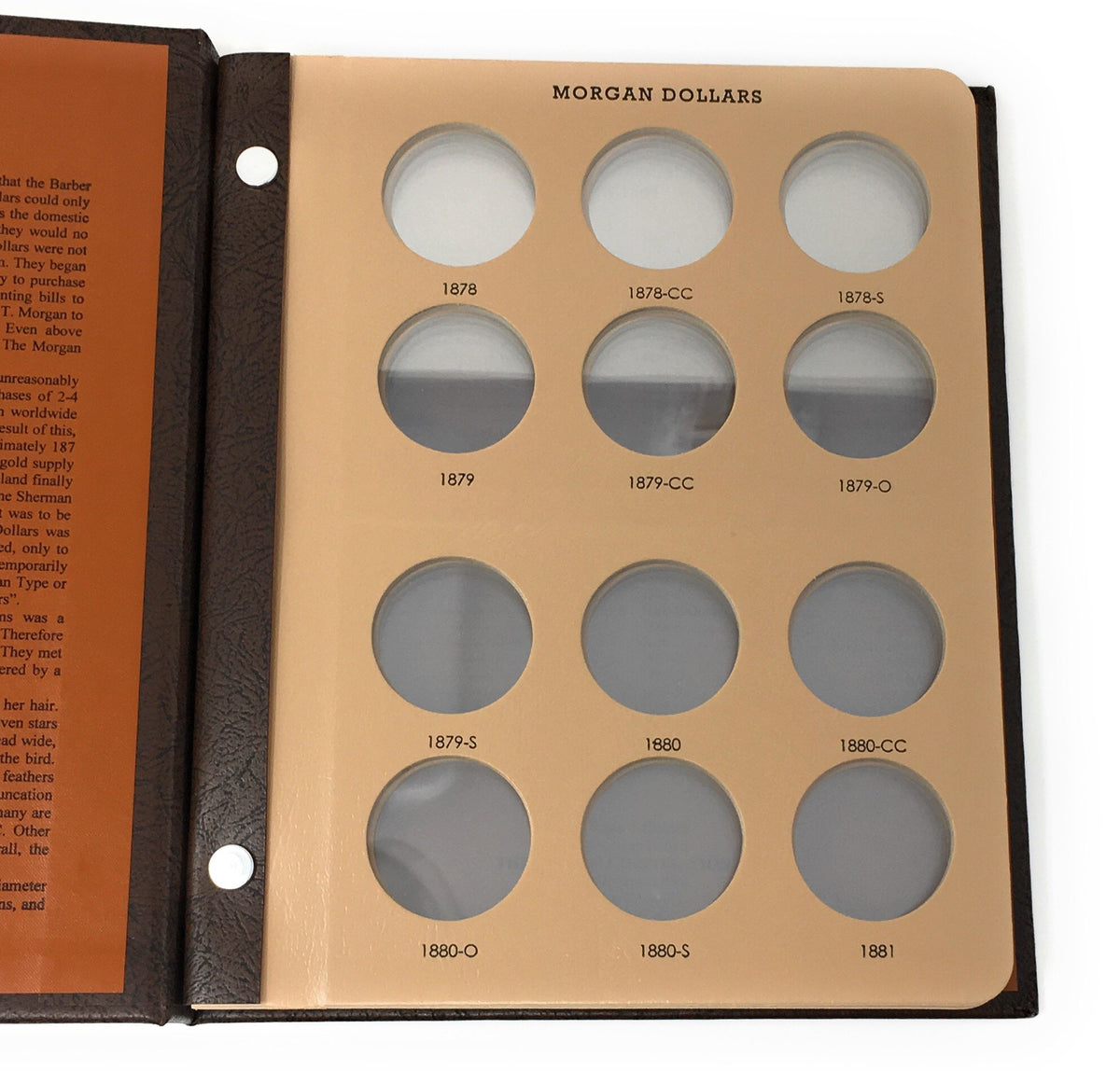 Dansco US Morgan Dollar Coin Album 1878 - 1890 #7178