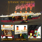 Zylvoxia Titanic Building Set, 2288 Pcs Titanic Big Ship Model Block Set with Glacier and Glowing Light Strip, Giant Ship Building Model Set