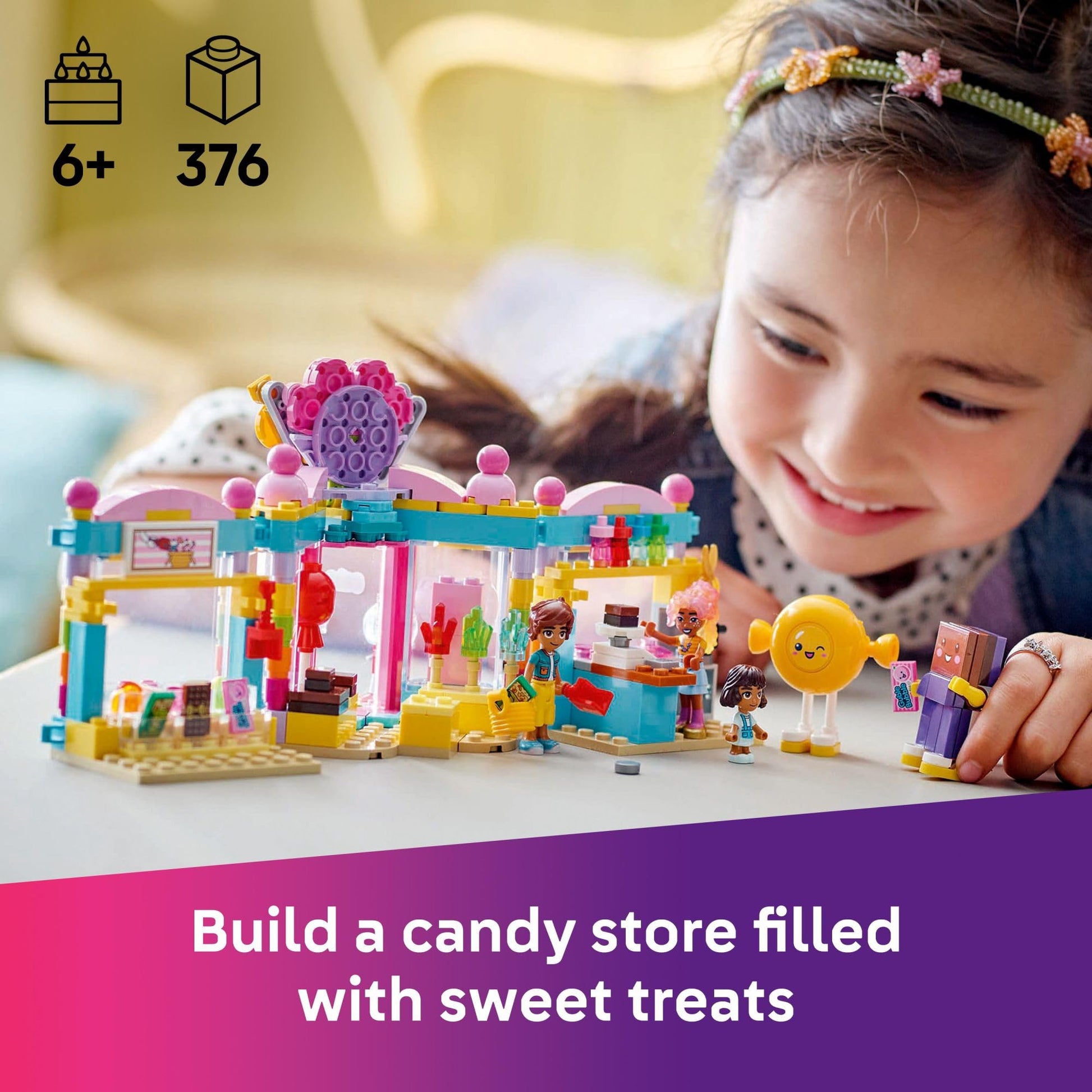 LEGO Friends Heartlake City Candy Store Building Toy - Pretend Playset for Kids, Girls & Boys, Ages 6+ - Gift for Birthdays - W/ 2 Minidolls,