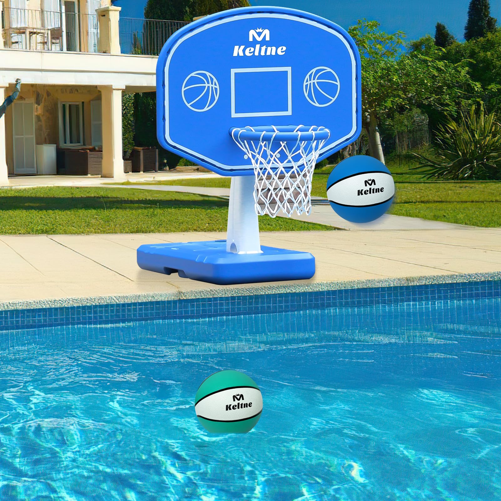 Lxheir Swimming Pool Basketball, 9" Waterproof Basketball for Poolside Hoop, Anti-Slip Textured Grip, Durable Water Basketball for Pool Basketball