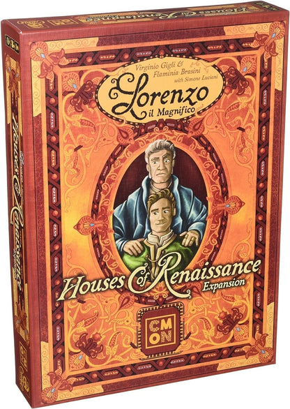 CMON Lorenzo il Magnifico: Houses of Renaissance Expansion | Strategy Board Game for Teens and Adults| Ages 14 and up | 2 to 5 Players | Average