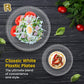 R-kay 100 Pack 6 Inch Clear Plastic Plates - Heavy Duty Small Dessert Plates - Microwavable Small Appetizer Plates - Premium 6 inch Disposable Plates