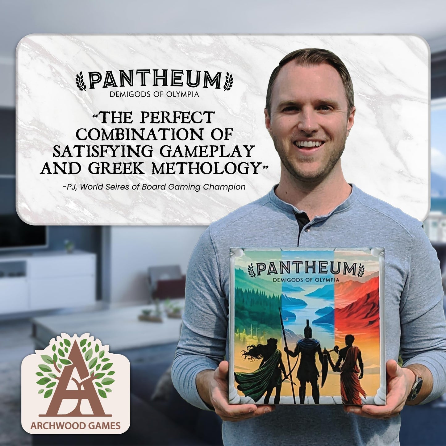 Pantheum: Demigods of Olympia Board Game | Greek Mythology Strategy Game for 1-4 Players | Ages 12+ | 45-60 Min Playtime | Great Board Games