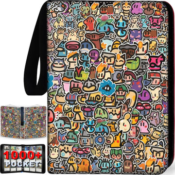 1008 Card Binder 9 Pocket, 3-Ring Trading Card Binder with 56 Page Removable Sleeves, High Storage Waterproof Trading Card Holder Collection Card
