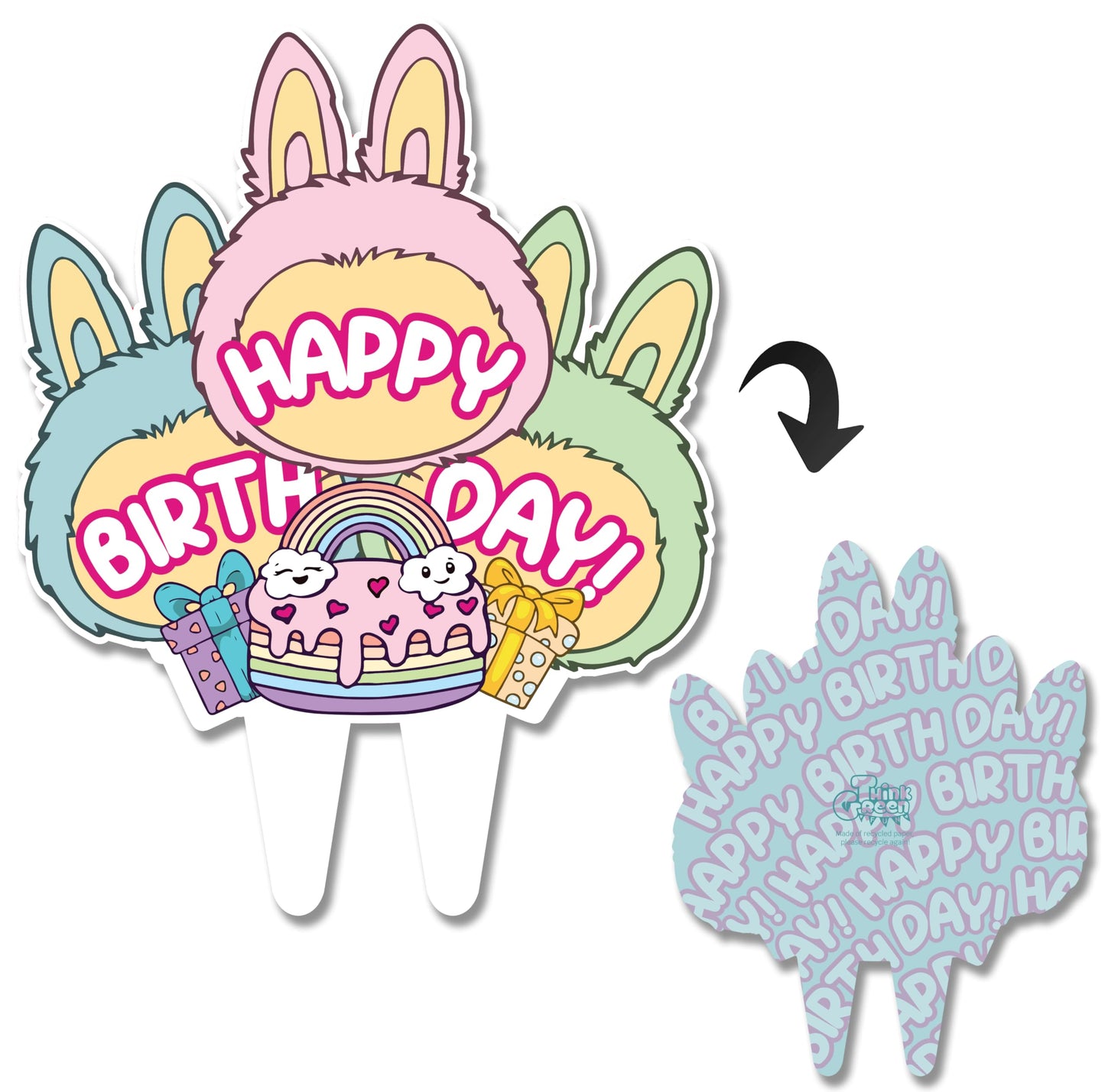 Bubu Monster Cake Topper Kids Girls Birthday Party Decor